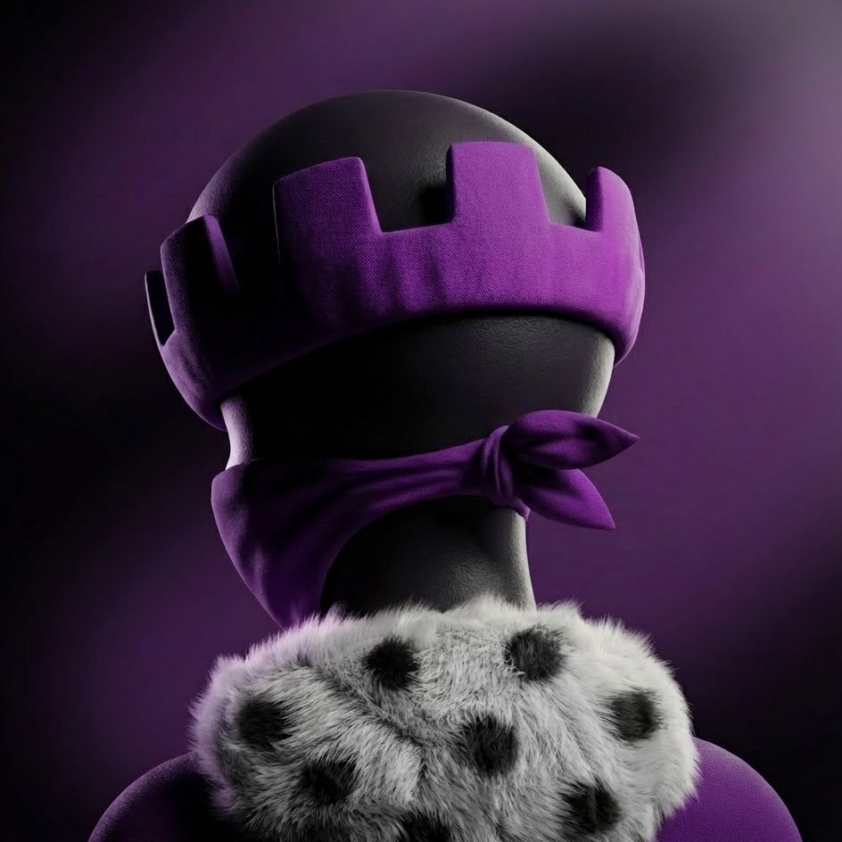Foto de perfil de El King con corona y antifaz morado